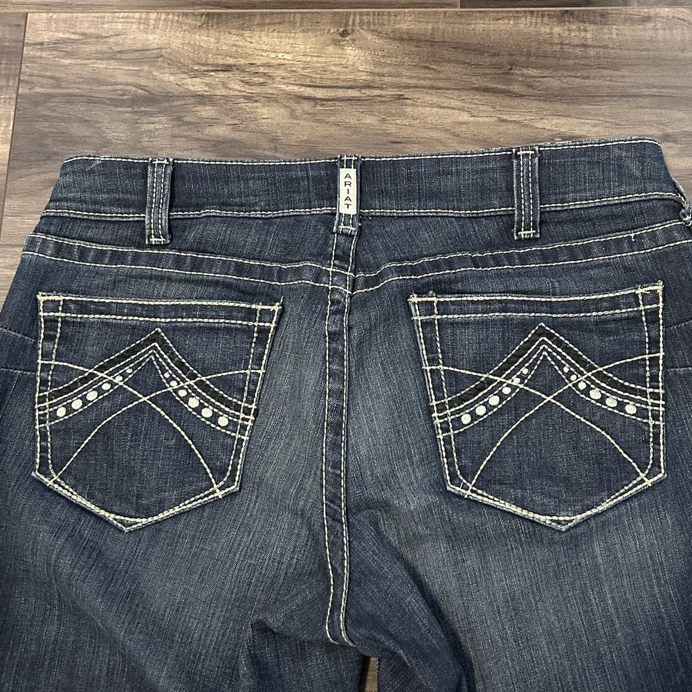 Ariat Real Denim Jeans Bootcut Flare Mid Rise Western Embroidered Women's 32R - Picture 2 of 9